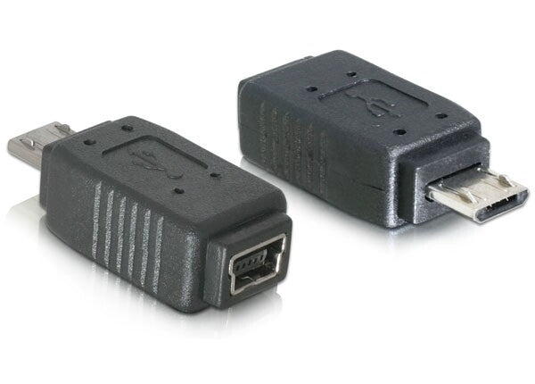 DeLOCK Adapter USB micro-B male to mini USB 5-pin mini USB 5p Sort
