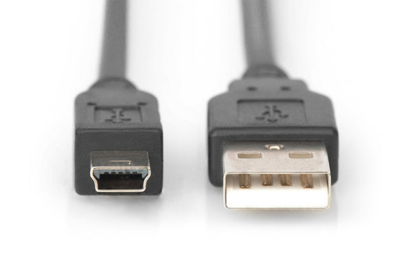 Digitus AK-300108-018-S USB-kabel USB 2.0 1,8 m USB A Mini-USB B 0,48 Gbit/sek. Sort