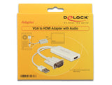 DeLOCK 62460 videokabel adapter 0,25 m HDMI Type A (Standard) VGA (D-Sub) + USB Hvid