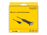DeLOCK 61506 kabel kønsskifter USB A RS-232 Sort