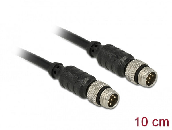DeLOCK 12688 sensor- & aktuatorkabel 0,1 m M8 Sort