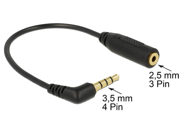 DeLOCK 0.175m 3.5mm/2.5mm lydkabel 0,175 m Sort