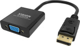 Vision TC-DPVGA/BL videokabel adapter DisplayPort VGA (D-Sub) Sort