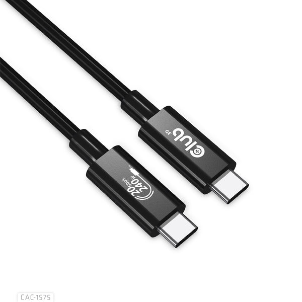 CLUB3D CAC-1575 USB-kabel USB4 Gen 2x2 2 m USB C 20 Gbit/sek. 240 W Sort