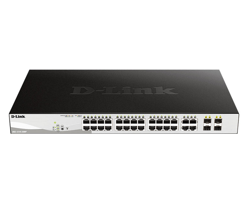 D-Link DGS-1210-28P netværksswitch Administreret L2 Gigabit Ethernet (10/100/1000) Strøm over Ethernet (PoE) 1U Sort