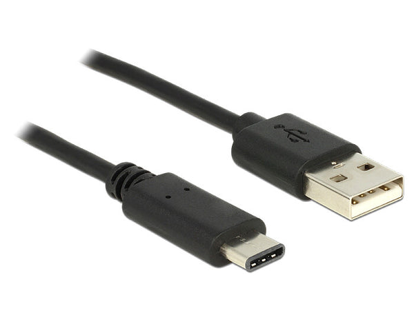 DeLOCK 0.5m, USB2.0-A/USB2.0-C USB-kabel 0,5 m USB A USB C 0,48 Gbit/sek. Sort