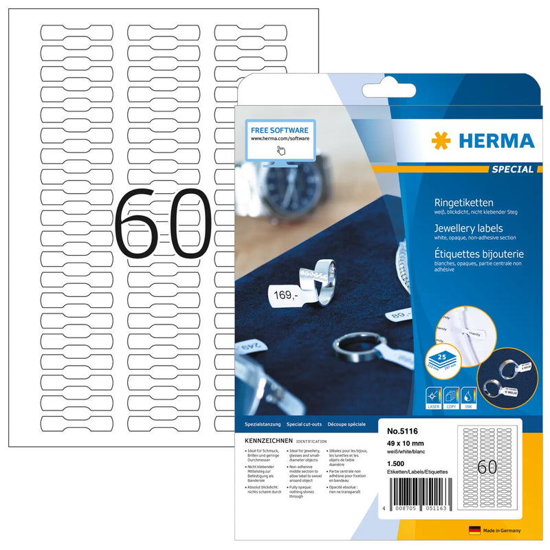 HERMA 5116 print etiket Hvid Selvklæbende printeretiket