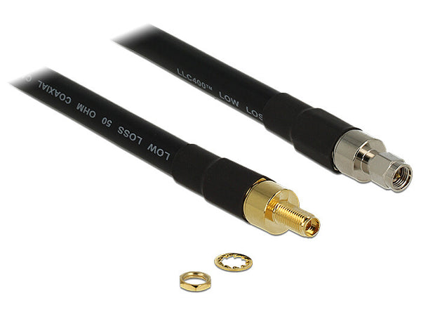 DeLOCK 13007 koaxial kabel CFD400, LLC400 3 m SMA Sort