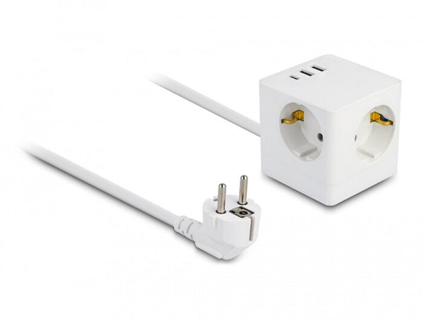 DeLOCK 11497 stikkontakt CEE 7/3 + USB Hvid