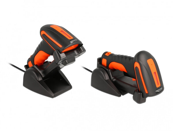DeLOCK 90556 stregkodelæser Håndholdt stregkodelæser 1D/2D CMOS Sort, Orange