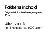 HP Original 31-blækflaske, magenta, 70 ml