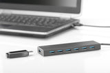 Digitus DA-70241-1 interface hub USB 3.2 Gen 1 (3.1 Gen 1) Type-A 5000 Mbit/s Grå