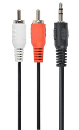 Gembird 1.5m, 3.5mm/2xRCA, M/M lydkabel 1,5 m Sort, Rød, Hvid