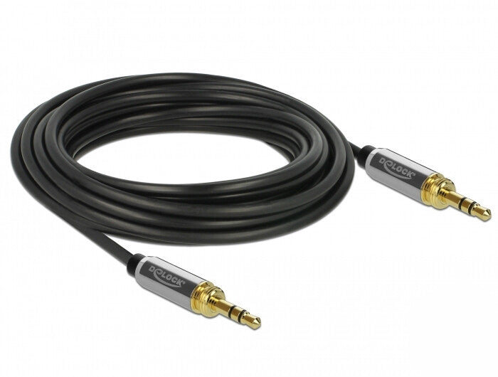 DeLOCK 85788 lydkabel 5 m 3.5mm Sort, Grå
