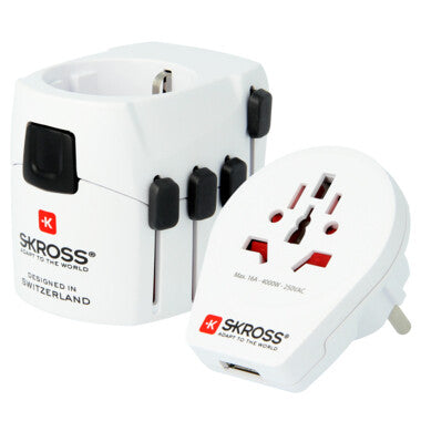 Skross PRO – World & USB Hvid