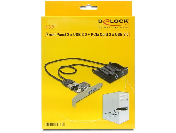 DeLOCK Front Panel + PCI Express Card interface-kort/adapter Intern USB 3.2 Gen 1 (3.1 Gen 1)