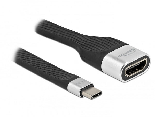 DeLOCK 86933 videokabel adapter 0,14 m USB Type-C HDMI Type A (Standard) Sort, Sølv