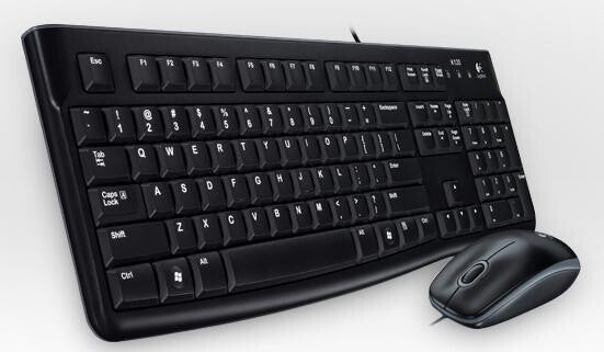 Logitech Desktop MK120 tastatur Mus inkluderet USB QWERTY Portugisisk Sort