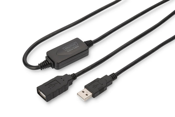 Digitus DA-73101 USB-kabel USB 2.0 15 m USB A 0,48 Gbit/sek. Sort