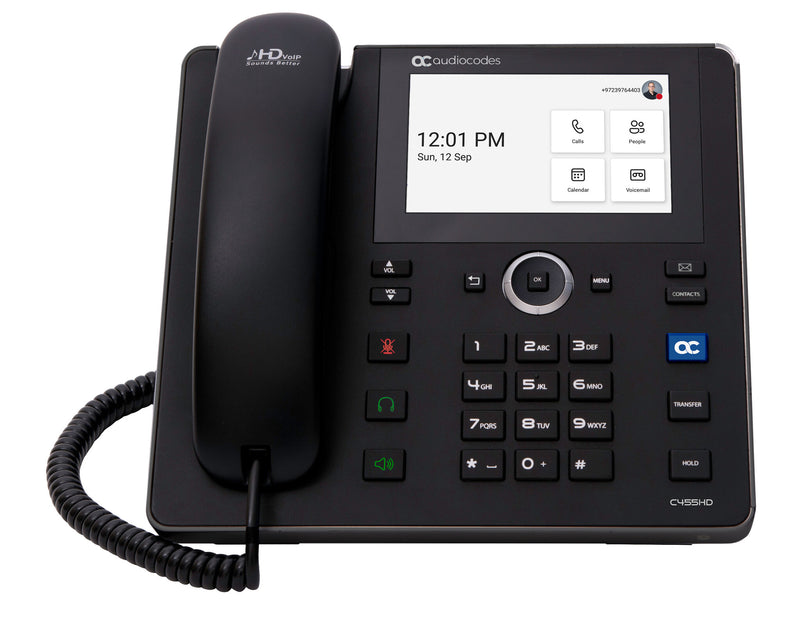 AudioCodes C455HD IP-telefon Sort 8 Linier TFT Wi-Fi