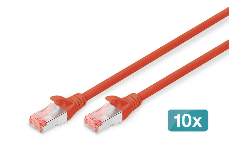 Digitus DK-1644-005-R-10 netværkskabel Rød 0,5 m Cat6 S/FTP (S-STP)