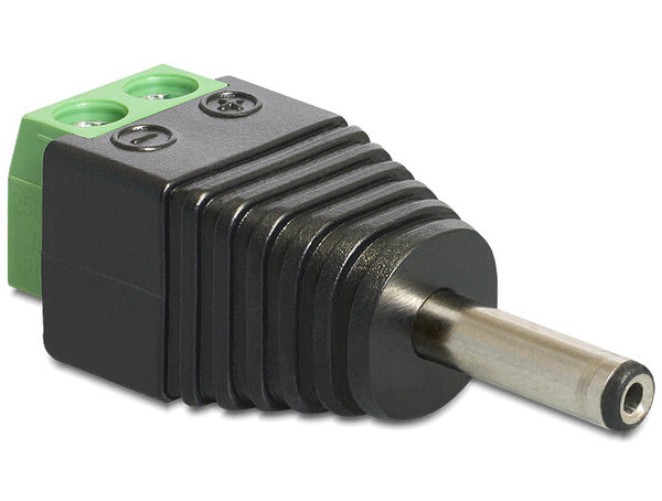 DeLOCK 65434 kabel kønsskifter DC 1.3 x 3.5 mm 2p Sort, Grøn, Sølv