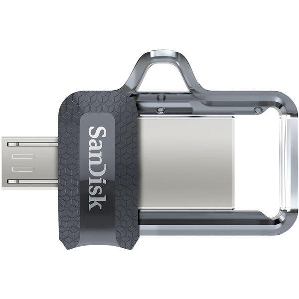 SanDisk Ultra Dual m3.0 USB-nøgle 64 GB USB Type-A / Micro-USB 3.2 Gen 1 (3.1 Gen 1) Sort, Sølv, Transparent