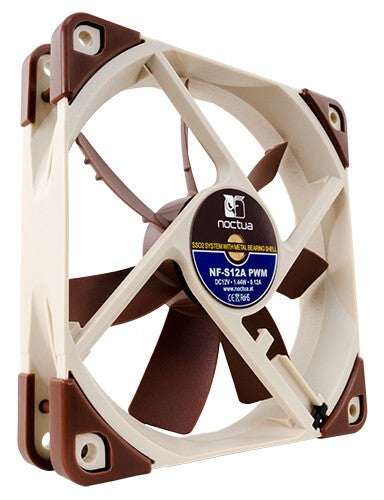 Noctua NF-S12A PWM Computerkølesystem Computerkabinet Ventilator 12 cm Beige, Brun