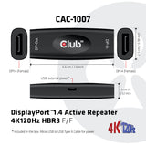 CLUB3D CAC-1007 kabel kønsskifter DisplayPort Sort