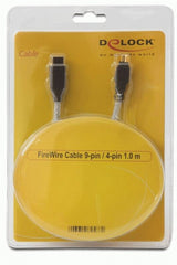 DeLOCK FireWire A/B, 1.0m 1 m Grå