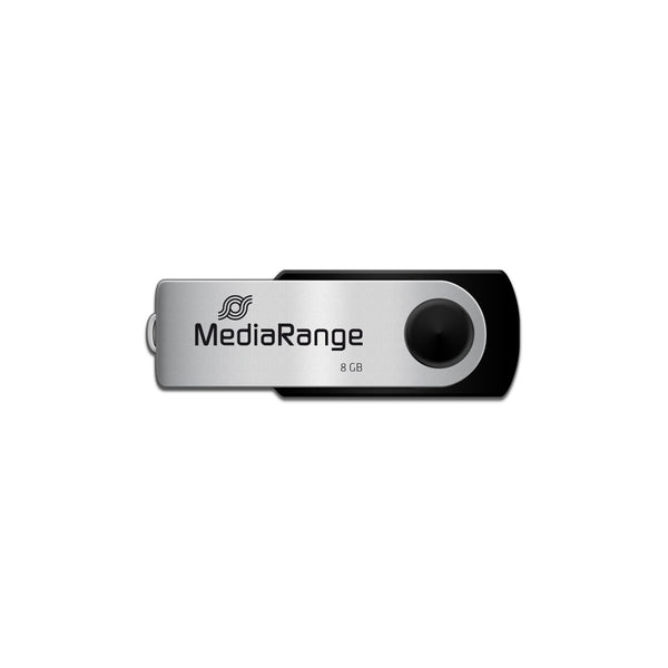 MediaRange MR908 USB-nøgle 8 GB USB Type-A / Micro-USB 2.0 Sort, Sølv