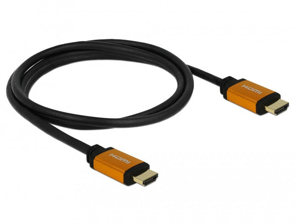 DeLOCK 85728 HDMI-kabel 1,5 m HDMI Type A (Standard) Sort, Guld