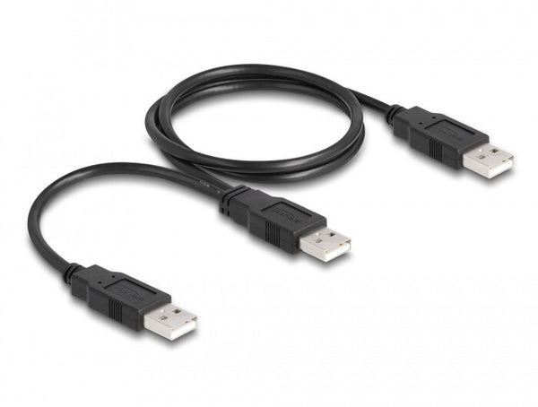 DeLOCK 80000 USB-kabel USB 2.0 0,7 m USB A 2 x USB A 0,48 Gbit/sek. Sort