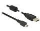 DeLOCK 0.5m, USB 2.0-A/USB 2.0 Mini-B USB-kabel 0,5 m USB A Mini-USB B 0,48 Gbit/sek. Sort