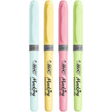 BIC Highlighter Grip Pastel speedmarker 4 stk Mejselspids Blå, Grøn, Lyserød, Gul