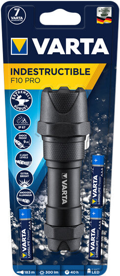 Varta INDESTRUCTIBLE F10 PRO Sort Hånd lommelygte LED