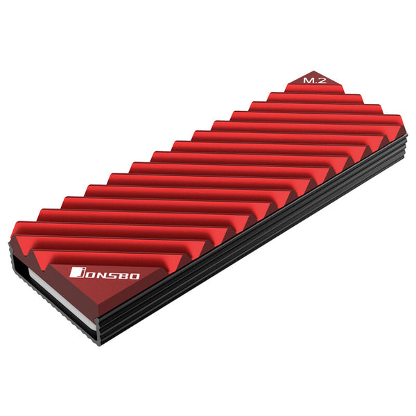 Jonsbo M.2-3 RED Computerkølesystem Solid-state drev Køleplade/køler Sort, Rød 1 stk