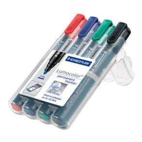 Staedtler Lumocolor permanent speedmarker Sort, Blå, Grøn, Rød 4 stk