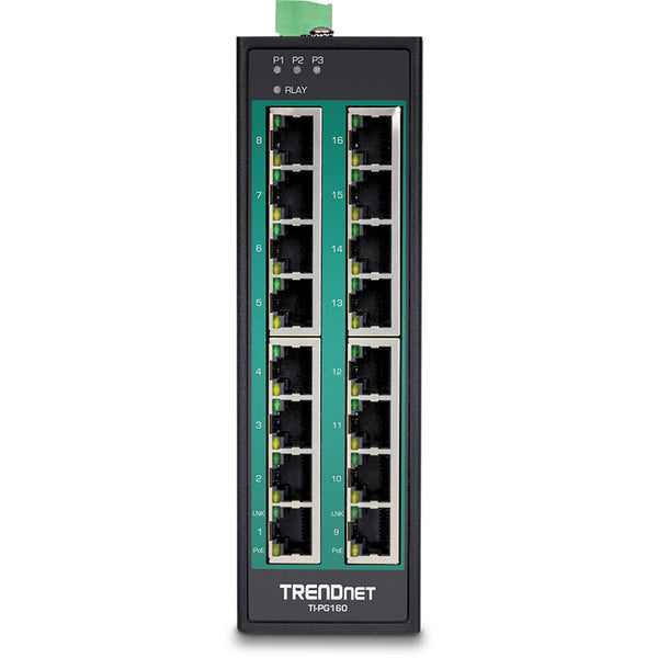 Trendnet TI-PG160 netværksswitch Ikke administreret Gigabit Ethernet (10/100/1000) Strøm over Ethernet (PoE) Sort