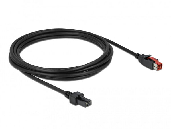 DeLOCK 85952 el-ledning Sort 3 m 2 x 4 pin mini DIN PoweredUSB