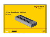 DeLOCK 63670 interface hub USB 3.2 Gen 1 (3.1 Gen 1) Type-B 5000 Mbit/s Grå
