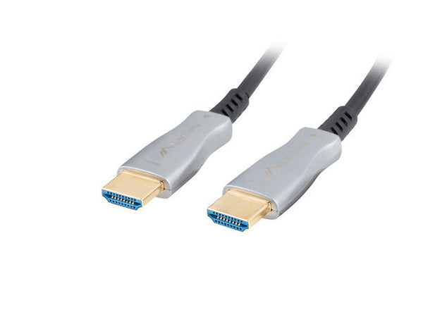 Lanberg CA-HDMI-20FB-0500-BK HDMI-kabel 50 m HDMI Type A (Standard) Sort, Sølv