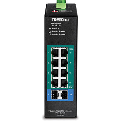 Trendnet TI-PG102I netværksswitch Administreret L2 Gigabit Ethernet (10/100/1000) Strøm over Ethernet (PoE) Sort
