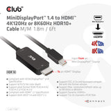 CLUB3D CAC-1187 videokabel adapter 1,8 m Mini DisplayPort HDMI Sort
