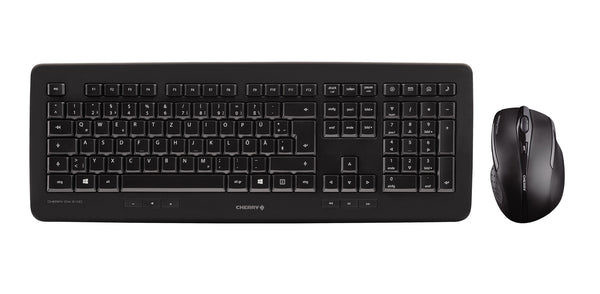 CHERRY DW 5100 tastatur Mus inkluderet Kontor RF trådløst QWERTZ Tysk Sort