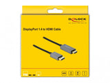 DeLOCK 85930 videokabel adapter 3 m DisplayPort HDMI Sort, Grå