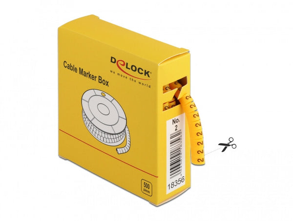 DeLOCK 18356 kabelmarkering Gul 500 stk