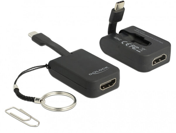 DeLOCK 63942 videokabel adapter 0,03 m USB Type-C HDMI Sort