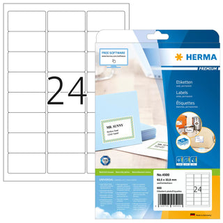 HERMA 4500 adresse- og postetiket Hvid