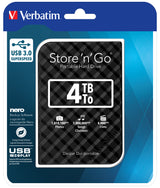 Verbatim Store 'n' Go ekstern harddisk 4 TB 5400 rpm Micro-USB B 3.2 Gen 1 (3.1 Gen 1) Sort